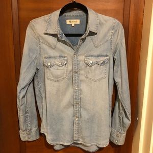 Madewell Western Denim Snap Button Down